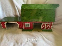 Vintage Marx Lazy Day Farm tin litho Barn & Toy Lot COMES WITH BOX OF ANIMALS