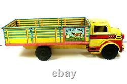 Vintage Marx Lazy Day Farms Tin Pressed Steel Toy Dairy Truck