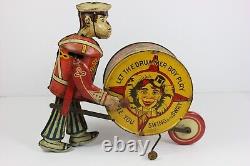 Vintage Marx Let The Drummer Boy Play Tin Windup Toy With Box