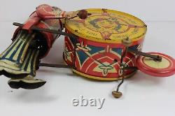 Vintage Marx Let The Drummer Boy Play Tin Windup Toy With Box