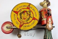 Vintage Marx Let The Drummer Boy Play Tin Windup Toy With Box