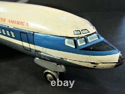 Vintage Marx Line Mar Co. Japanese Tin Litho Pan Am Toy Clipper Jet Airplane
