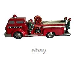 Vintage Marx Linemar Tin Friction Battery Operated Tin Toy Fire Engine Truck
