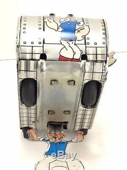 Vintage Marx Linemar Toys Wind-up Tin Popeye Turnover Tank Perfect Working Cond