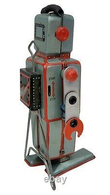 Vintage Marx Linemar Yonezawa Easel Back Tin Litho Wind-Up Robot Toy Japan Works