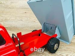 Vintage Marx Lumar Tin Metal Pressed Steel Red & Gray Dump Truck Toy