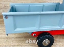 Vintage Marx Lumar Tin Metal Pressed Steel Red & Gray Dump Truck Toy