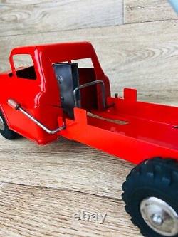 Vintage Marx Lumar Tin Metal Pressed Steel Red & Gray Dump Truck Toy