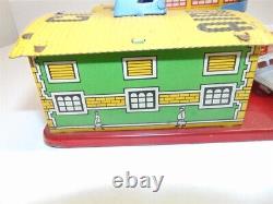 Vintage Marx Main Street City Airport-withplanes-tin litho-lights not working-good