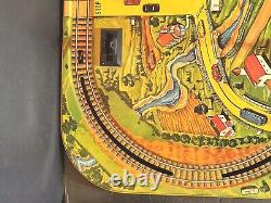 Vintage Marx Mechanical Miniature Train set Tin Litho Board Very Nice