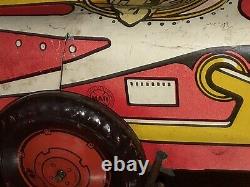 Vintage Marx Mechanical Racer 1940s Tin Litho Windup #3 Race Car Orig. Working