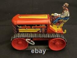 Vintage Marx Mechanical Tractor With Mower In Original Box