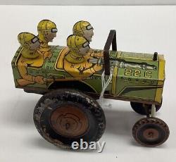 Vintage Marx Military Jumping Jeep Tin Litho Wind-up 22 C