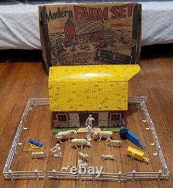 Vintage Marx Modern Tin Lazy Day Farm Set Toy Playset Original Box NOT Complete