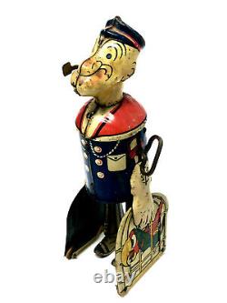 Vintage Marx Popeye Wind-Up with Bird Cages, Tin Litho