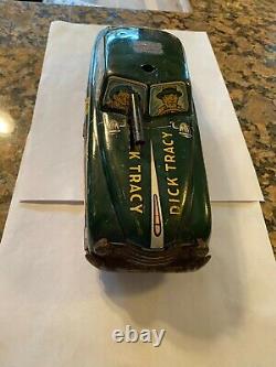 Vintage Marx Pressed Metal Litho Dick Tracy Squad Friction Car N0 1 6 3/4 Long