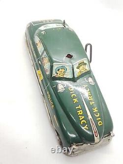 Vintage Marx Pressed Tin Litho Dick Tracy Squad Clockwork Friction Police Car
