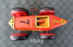 Vintage Marx Race Car #7 With Driver Tin Wind Up Excellent & Working Video