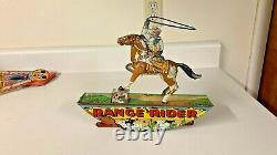 Vintage Marx Range Rider Wind-up Tin Toy With Lasso