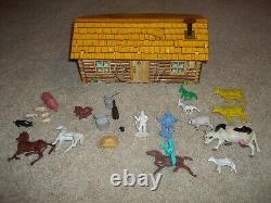 Vintage Marx Rin Tin Tin Fort Apache Cowboy and Indian Play Set