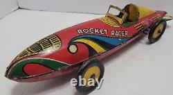 Vintage Marx Rocket Racer Tin Wind Up Works-free Ship
