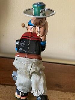 Vintage Marx Roller Skate Popeye Wind-up Tin Toy