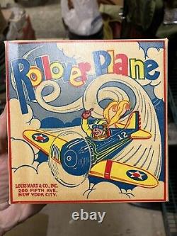 Vintage Marx Rollover Plane Excellent with Original Box Works Great Super Nice