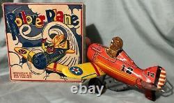 Vintage Marx Rollover Plane Excellent with Original Box Works Great Super Nice