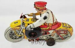 Vintage Marx Rookie Cop Policeman Wind Up Tin Toy Works Very Nice