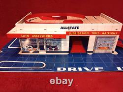 Vintage Marx Sears Allstate Service Station Tin Litho 26 X 15 X 6 Please Read