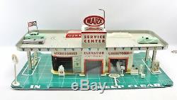 Vintage Marx Service Center Tin Litho Car Garage & Elevator Parking Playset