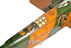 Vintage Marx Sparkling Aeroplane Windup Tin Camouflage Us Army Airplane