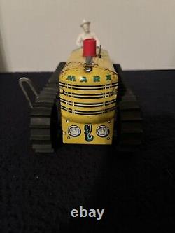 Vintage Marx Sparkling Climbing Tractor With Driver Wind Up Tin Toy #5