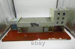 Vintage Marx Super Car-City Service Station with Elevator Tin Litho Toy Playset