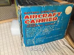 Vintage Marx Tin Battery Operated US Aircraft Carrier 1950s Japan