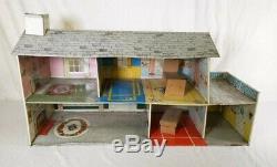 Vintage Marx Tin Dollhouse 2 Story