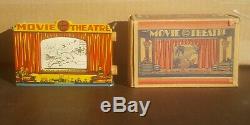Vintage Marx Tin Home Town Movie Theater In Mint. Condition With Box