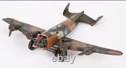 Vintage Marx Tin Litho Army Military Toy wind-up Airplane Camo