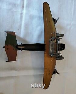 Vintage Marx Tin Litho Army Military Toy wind-up Airplane Camo