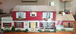 Vintage Marx Tin Litho Colonial Markie Mansion Dollhouse withFurniture People
