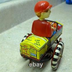 Vintage Marx Tin Litho Dipsy Car Dan, Wind Up Toy With Box, Works