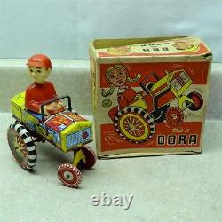 Vintage Marx Tin Litho Dipsy Car Dan, Wind Up Toy With Box, Works