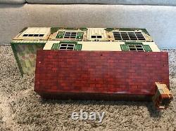 Vintage Marx Tin Litho Doll House Playset With Furniture Disney Room