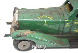 Vintage Marx Tin Litho Friction Metal Toy Siren Police Car 1st Pct