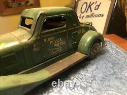 Vintage Marx Tin Litho Friction Metal Toy Siren Police Car 1st Pct