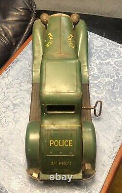 Vintage Marx Tin Litho Friction Metal Toy Siren Police Car 1st Pct