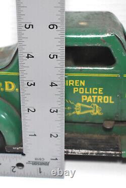 Vintage Marx Tin Litho Friction Metal Toy Siren Police Car 1st Pct