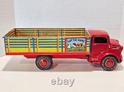 Vintage Marx Tin Litho Lazy Day Farms Stake Truck