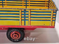 Vintage Marx Tin Litho Lazy Day Farms Stake Truck