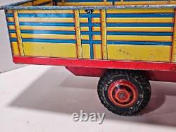 Vintage Marx Tin Litho Lazy Day Farms Stake Truck